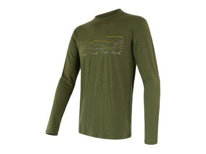 Sensor Merino Active Panske Triko Track Dl Rukav Safari 2169 6